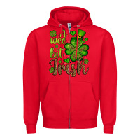 Red St. Patrick's A wee bit irish Zipper Hoodie - OliviaCreatesArt