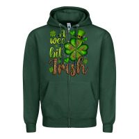 Sports Green St. Patrick's A wee bit irish Zipper Hoodie - OliviaCreatesArt