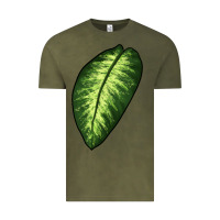 Vintage Olive Dumb Cane Leaf Vintage Tee - LillyAllenDesigns
