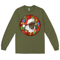 Army Green Black Santa Christmas Long Sleeve Tee - RanaPortraitStore