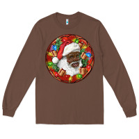 Chestnut Black Santa Christmas Long Sleeve Tee - RanaPortraitStore