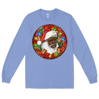 Colony Blue Black Santa Christmas Long Sleeve Tee - RanaPortraitStore
