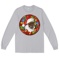 Moon Dust Black Santa Christmas Long Sleeve Tee - RanaPortraitStore