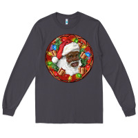 Smoke Black Santa Christmas Long Sleeve Tee - RanaPortraitStore
