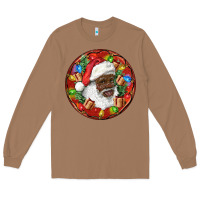 Toasted Coconut Black Santa Christmas Long Sleeve Tee - RanaPortraitStore