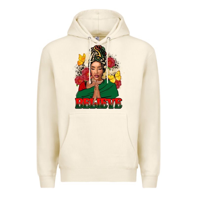 Believe Black Woman Premium Hoodie by FaDigitalArtStudio | Teevron