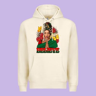 Believe Black Woman Premium Hoodie Designed By Fadigitalartstudio