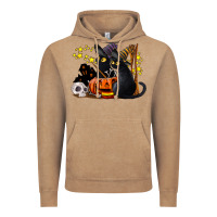 Vintage Coffee halloween black cats Vintage Hoodie - LillyAllenDesigns