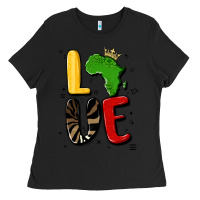 Black africa love Ladies Tee - MaliasSmallBusiness