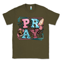 Army Green Pray leopard frame Classic Tee - LillyAllenDesigns