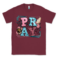 Burgundy Pray leopard frame Classic Tee - LillyAllenDesigns