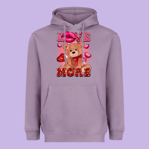 Love More With Toy Bear Heavyweight Hoodie Designed By Fadigitalartstudio