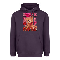 Plum love more with toy bear Heavyweight Hoodie - FaDigitalArtStudio