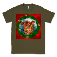Army Green christmas red angus calf head Classic Tee - LillyAllenDesigns