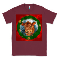 Burgundy christmas red angus calf head Classic Tee - LillyAllenDesigns