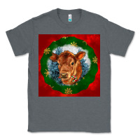 Charcoal Heather christmas red angus calf head Classic Tee - LillyAllenDesigns