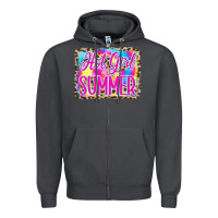 Smoke Hot Girl Summer Tie Dye Leopard Zipper Hoodie - CowCowDesign