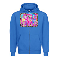True Royal Hot Girl Summer Tie Dye Leopard Zipper Hoodie - CowCowDesign