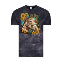 Cloud Black appaloosa horse with sunflowers and western background Vintage Tee - LillyAllenDesigns