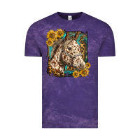 Cloud Purple appaloosa horse with sunflowers and western background Vintage Tee - LillyAllenDesigns