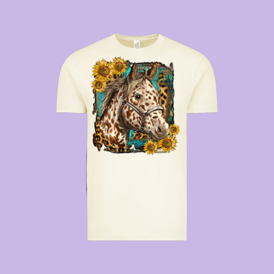 Appaloosa Horse With Sunflowers And Western Background Vintage Tee Designed By Lillyallendesigns