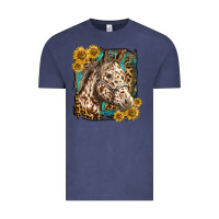 Vintage Denim appaloosa horse with sunflowers and western background Vintage Tee - LillyAllenDesigns