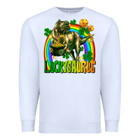 White luckysaurus Premium Sweatshirt - FaDigitalArtStudio