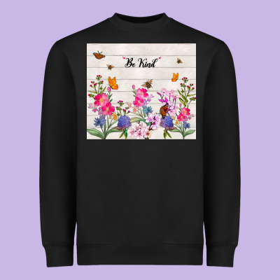Be Kind Wildflower Heavyweight Sweatshirt Designed By Tumblerdesignbyshophia