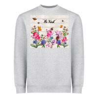 Heather Grey be kind wildflower Heavyweight Sweatshirt - TumblerDesignByShophia