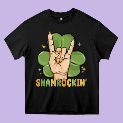 St. Patrick's Day Shamrockin' Heavy Core Tee Designed By Maliassmallbusiness