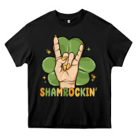 Black st. patrick's day shamrockin' Heavy Core Tee - MaliasSmallBusiness