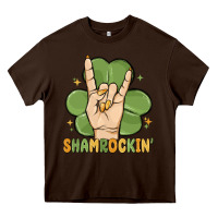 Chocolate Brown st. patrick's day shamrockin' Heavy Core Tee - MaliasSmallBusiness