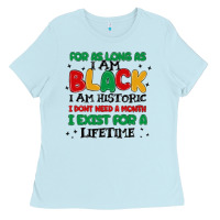 Baby Blue black  lifetime Ladies Tee - MaliasSmallBusiness