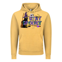 Vintage Mustard Stay Spooky With Black Cat Vintage Hoodie - LillyAllenDesigns