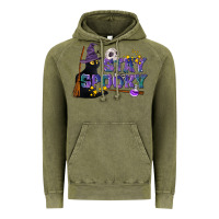 Vintage Olive Stay Spooky With Black Cat Vintage Hoodie - LillyAllenDesigns