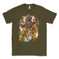 Army Green Western Rabbit with Crosses Classic Tee - LillyAllenDesigns