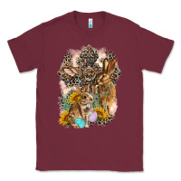 Burgundy Western Rabbit with Crosses Classic Tee - LillyAllenDesigns