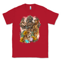 Red Western Rabbit with Crosses Classic Tee - LillyAllenDesigns