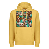 Antique Gold Western Turquoise Glitter Cowhide Leopard Seamless Premium Hoodie - FaDigitalArtStudio
