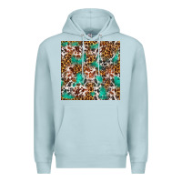Blue Mist Western Turquoise Glitter Cowhide Leopard Seamless Premium Hoodie - FaDigitalArtStudio