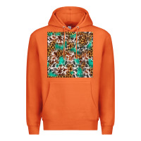 Carrot Western Turquoise Glitter Cowhide Leopard Seamless Premium Hoodie - FaDigitalArtStudio