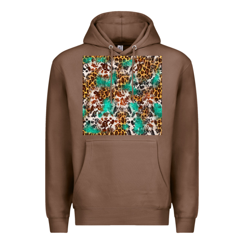 Western Turquoise Glitter Cowhide Leopard Seamless Premium Hoodie by FaDigitalArtStudio | Teevron