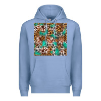 Colony Blue Western Turquoise Glitter Cowhide Leopard Seamless Premium Hoodie - FaDigitalArtStudio