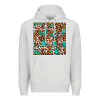 Dove Grey Western Turquoise Glitter Cowhide Leopard Seamless Premium Hoodie - FaDigitalArtStudio