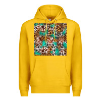 Lemon Western Turquoise Glitter Cowhide Leopard Seamless Premium Hoodie - FaDigitalArtStudio