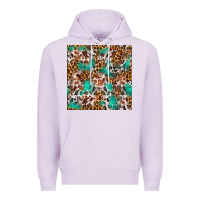 Lilac Western Turquoise Glitter Cowhide Leopard Seamless Premium Hoodie - FaDigitalArtStudio