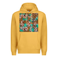Mustard Western Turquoise Glitter Cowhide Leopard Seamless Premium Hoodie - FaDigitalArtStudio