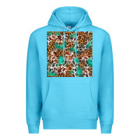 Ocean Blue Western Turquoise Glitter Cowhide Leopard Seamless Premium Hoodie - FaDigitalArtStudio