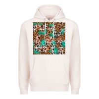 Pale Pink Western Turquoise Glitter Cowhide Leopard Seamless Premium Hoodie - FaDigitalArtStudio