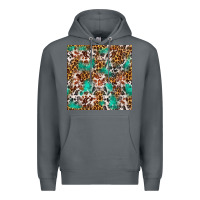 Rock Western Turquoise Glitter Cowhide Leopard Seamless Premium Hoodie - FaDigitalArtStudio